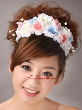 Muti color Headpiece With Hand Made Flowers and Pearl TH072FOR
