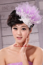 New Headpieces Rhinestone Lavender Net Beading For Party  XTH037FOR