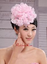 Pink Chiffon Beading Bud Silk Fascinators For Wedding XTH058FOR