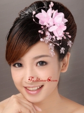 Pink Organza Imitation Pearls Special Occasion Fascinators TH016FOR