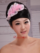 Pink Organza and Net Rhinestones With Peals For Party  XTH065FOR