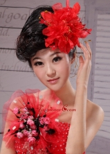 Red Best Sale Hat Flower Wedding Headpieces XTH019FOR