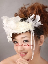 White Feather Wedding and Outdoor Lace Women s Fascinators TH077FOR