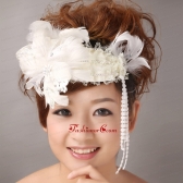 White Feather Wedding and Special Occasion Lace Fascinators TH078FOR