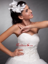 White Hand Made Flowers Taffeta Headpieces  JDZH08FOR