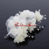 White Rhinestone and Pearl Fascinators for Wedding ACCHP004FOR