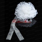 White Sash Organza Wedding Fascinators for Summer ACCHP072FOR