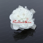 White Tulle Wedding Fascinators Hair Flower with Rhinestone ACCHP026FOR
