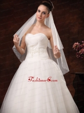 2 Layers Graceful Organza Ribbon Edge Bridal Veils RR091302FOR