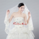 2014 One-Tier Tulle Wedding Veils with Scalloped Edge ACCWEIL027FOR