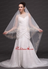 Beading Tulle Modest Bridal Veil For Wedding HM8811FOR