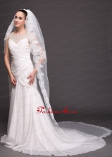 Bridal Veils For Wedding With Two Tier Lace HM8817FOR