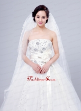 Cheap Four-Tier Cut Edge Drop Veil Wedding Veils ACCWEIL032FOR