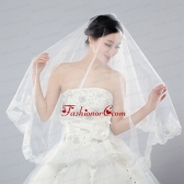 Eelgant One-Tier Angle Cut Bridal Veils with Lace Edge ACCWEIL008FOR