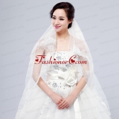 Elegant One-Tier Lace Edge Elbow Veils for Wedding Party ACCWEIL004FOR