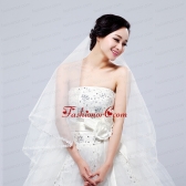 Fairy Two-Tier with Lace Angle Cut Edg Wedding Veils ACCWEIL003FOR