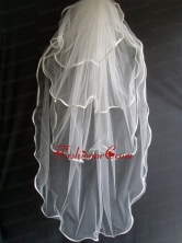 Four Layers Taffeta Ribbon Edge Tulle Wedding Veil RR111609FOR