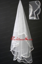 Fully Handmade Pearl Organza Bridal Veil RR111616FOR