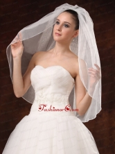 Graceful One Tier Beautiful Organza With Pearl Bridal Veils HM8860FOR