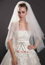 Graceful Two Tier Beautiful Organza Bridal Veil UNION29T05FOR