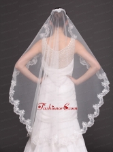 Hot Selling Tulle With Appliques One Tier Wedding Veil HM8624FOR
