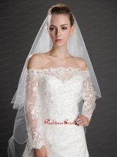 Inspired Layer Ribbon Edge Organza Bridal VeilUNION29T015FOR