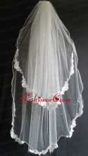 Lace Appliques And Beading Decorate Tulle Wedding Veil RR111613FOR