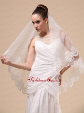 Lace Appliques Tulle Graceful Wedding Veil RR091404FOR