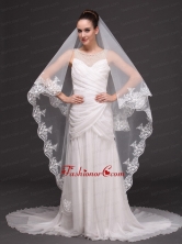 Lace Appliques Tulle Graceful Wedding Veil RR091408FOR
