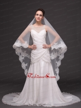 Lace Appliques Tulle Graceful Wedding Veil RR091410FOR