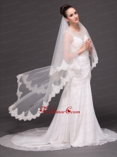Lace Over Bridal Veil Two Tier For Wedding HM8818FOR