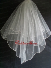 Little Pearl Decorate Tulle Wedding Veil RR111607FOR