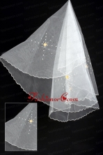 Organza Imitation Pearls Bridal Veil RR111624FOR