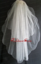 Pearl Decorate Beautiful Tulle Wedding Veil RR111610FOR
