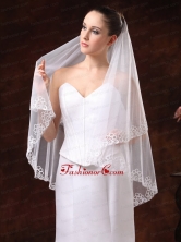 Perfect Applique Edge Organza Wedding Veil RR091307FOR