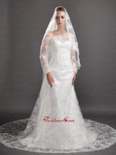 Perfect Lace Appliques Tulle Graceful Wedding Veil UNION29T011FOR