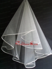 Simple Ribbon Edge Tulle Wedding Veil RR111605FOR