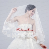 Three-Tier Finished Edge Angle Cut Bridal Veils ACCWEIL010FOR