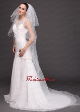Three Tier Tulle With Pearls Drop Veil RR091421FOR