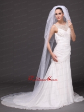 Three Tier and Embroidery Bridal Veils For Wedding HM8827FOR