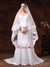 Tulle With Lace Applique Edge Graceful Wedding Veil HM8868FOR