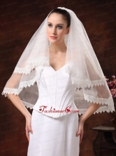 Two Tier Lace Edge And Tulle For Wedding HM8821FOR