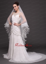 Two Tier Organza Bridal Veil On Sale HM2024-3FOR