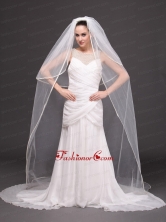 Two Tier Tulle White Chapel length Bridal Veils HM3022FOR