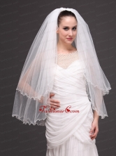 Two Tier Tulle White Ribbon Edge For Bridal Veil HM2297FOR