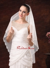 Two Tier Tulle With Embroidery For Graceful Wedding HM8807FOR