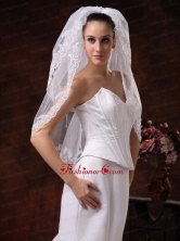 Two Tier With Embroidery Tulle Graceful Wedding Veil HM1.5M-1FOR