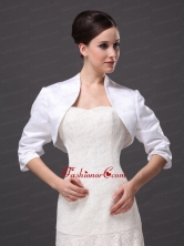 Custom Made White High-neck Jacket With  For Wedding AFEST235FOR