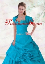 Elegant Beading Blue Taffeta Appliques Quinceanera Jacket ACCJA113FOR