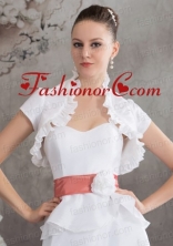 Elegant Short Sleeves Quinceanera Jacket in White ACCJA055FOR